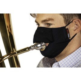 Gator Cases Double-Layer Face Mask with Magnetized Cotton Flap, Ideal for Wind Instrument Performance, Drinks, Events and Travel; Small (GBOM-SMALLBK)