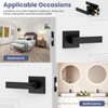 Estmoon 5 Pack Matte Black Door Handles Interior Door Knobs,