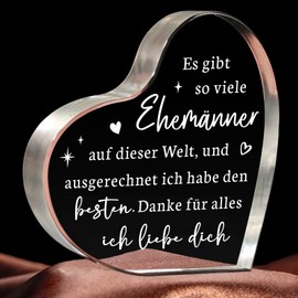 Joyvado Husbands Gift Birthday, Heart Shaped Acrylic Home Decoration, Gifts for Husbands Men from Women for Father's Day Christmas