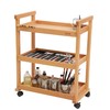 DJAR Rolling Art Supplies Cart, Solid Beech Wood Art Supply