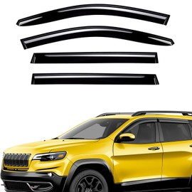 Extra Durable Window Deflectors Tape-On Window Visors Rain Guards Fit for Jeep Cherokee 2014-2023, Sun Visors, Wind Vent for Shades, Exterior Car Accessories - 4pcs. AG0963