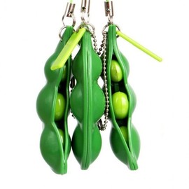 Stress-Relief Keychain Pea Squeeze Toy Keychain Pea GD02666 100ea