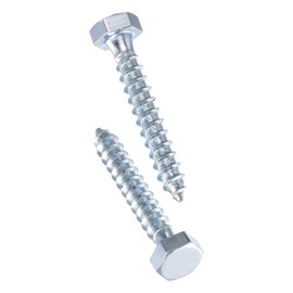 TA-VIGOR 25Pcs Coach Screws, M6 x 40mm Hex Head Lag Bolts, Carbon Steel Zinc Plated Sleeper Concrete Wood Screw Hexagon Lag Full Thread Self-Tapping Bolts for Outdoor Use in Decking, Fencing