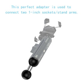 YIMINGYINUO 25mm/1 inch Ball to 1" Ball Extension Ball Adapter Compatible with RAM Mounts B Size for Standard Dual Ball Socket Arms,Bike Phone Holder (Black 2)