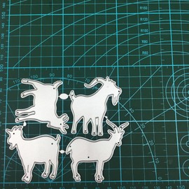 4 Pieces/Set Goats Animals Metal Cutting Dies,Goat Die Cuts,DIY Scrapbooking Artist Cutting Dies Stencil Template Molds for DIY Card Making Embossing Photo Decorative