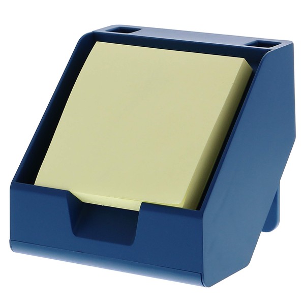 Bostitch Konnect™ Sticky Note Holder + Business Card Stand, Includes Pen Holders, Blue