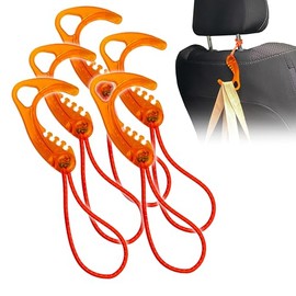 8TIMBER Gear Hook Clear Orange 5-Pack — Lightweight + Versatile S Hook for Backpacks and Closet Storage for Quick and Easy Indoor or Outdoor Use
