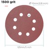 YoiYee 1500 Grit Sanding Discs Pads, 8 Holes, 125mm/5-inch Hook