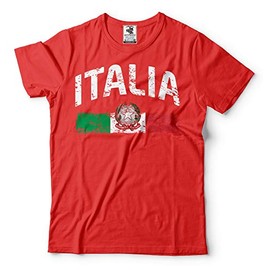 Italia T-Shirt Italy Flag Italian Mens Tee Shirt XXX-Large Red