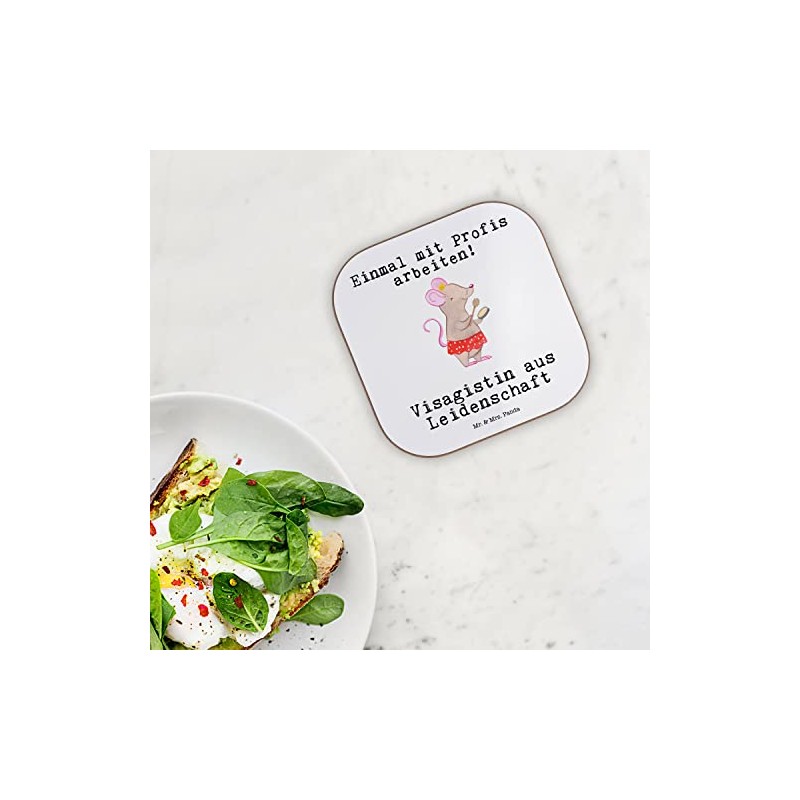 Mr. & Mrs. Panda Square Coasters Makeup Artist with Passion