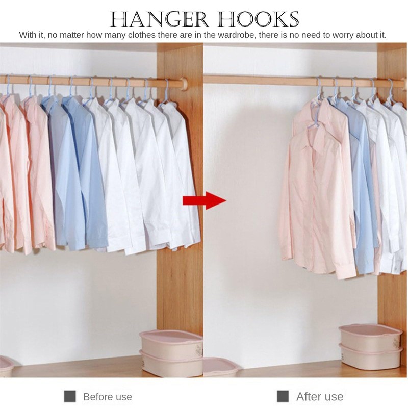 Clothes Coat Hanger Hangers Connector Hooks Wardrobe Space Savers Saving