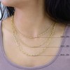 Nuragold 14K Real Yellow Gold Paperclip Chain Elongated Cable Link