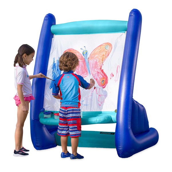 Hearthsong Double-Sided Inflatable Kids Art Easel, Outdoor & Indoor Paint