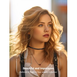 PROSTEEL Women's Classic Snake Chain Necklace Stainless Steel / 18 Carat Gold-Plated Short Choker Necklace 3 mm Wide Chain Length 32 cm / 38 cm with Extension Jewellery Gift for Girls Birthday Party,