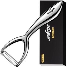 JINGTOO Premium Vegetable Peeler Stainless Steel，Ultra Sharp Peelers for Kitchen, Potato Apple Peeler Rotary Bladee, Fruit Veggie Peeler Y Peeler Ergonomic Thickened Handle - 5 Years Warranty (Plain)