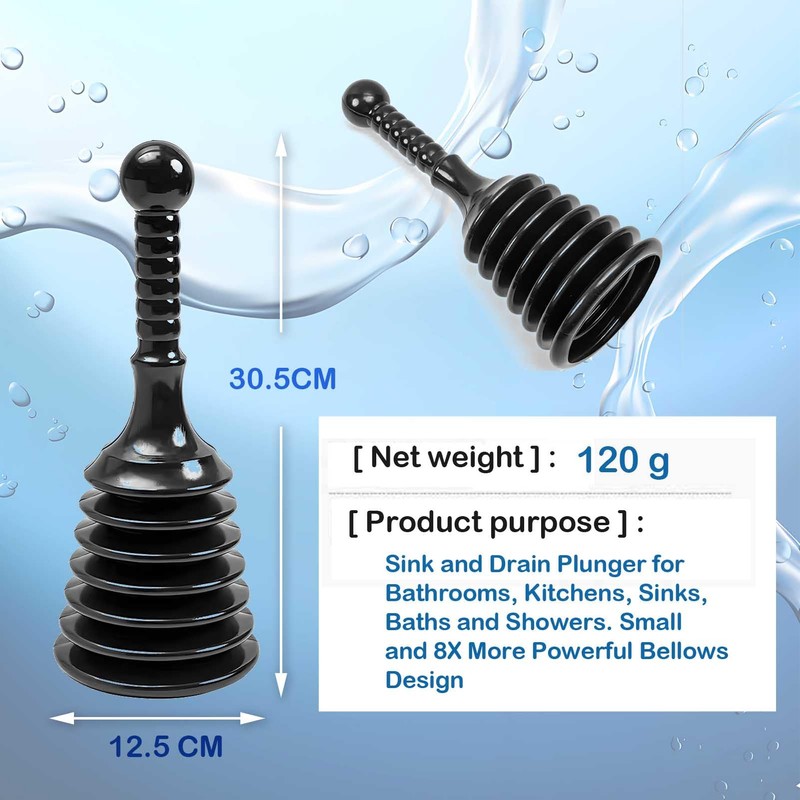 Sink and Drain Plunger for Bathrooms, Kitchens, Sinks, Baths and