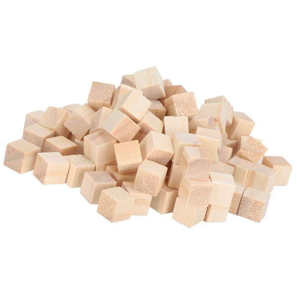 100 Pieces Unfinished Wooden Cubes 1cm Small Wooden Blocks Unfinished