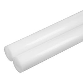 Othmro Plastic Rods - 2 Pcs, 25mm Diameter x 0.3m Length, White, for DIY Model Making