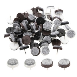 PATIKIL 28 mm Nail-on Felt Pads, 72 Pcs Round Felt Furniture Sliders Pads Heavy Duty Floor Protectors for Wooden Chair Sofa Cabinet Table Leg Feet Hardwood Floors, Black/Brown/White