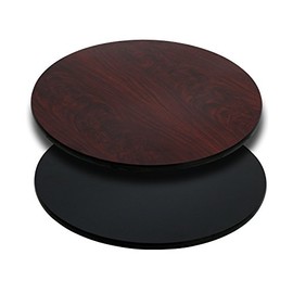 Flash Furniture Glenbrook 30'' Round Table Top with Black or Mahogany Reversible Laminate Top