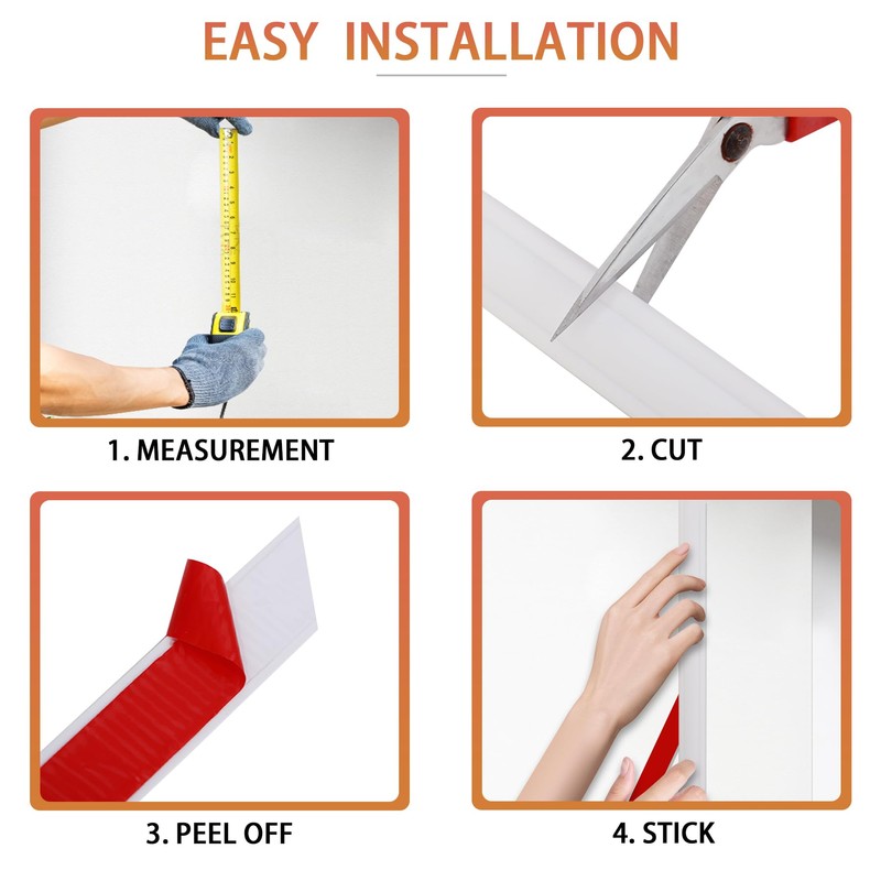 QDYMXUN Self Adhesive TPE Chair Rail, Lightweight Peel and Stick