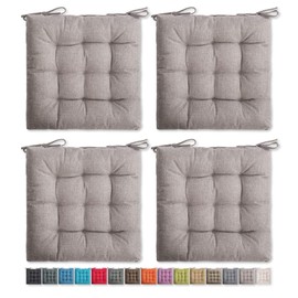 SQUARE MOON 4 Pack Chair Cushions, Seat Cushions, Chair Pads, Chair Mat for Indoor, Outdoor Dining Chairs, Kitchen Chairs, Dining Room Chairs (16" × 16" × 4 Pack, Beige)