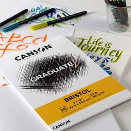 Canson Graduate Bristol Pad, Foldover, 9x12 inch, 20 Sheets | Artist Paper for Adults and Students - Drawing, Sketching, Markers and Art Journaling