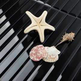 Miscasa Peel and Stick Black Mirror Strip Backsplash Tile, Self Adhesive Reflection Mirror Tiles Stick on Accent Wall Border Kitchen Bath Backsplash, Mirror Border (5 Pieces)