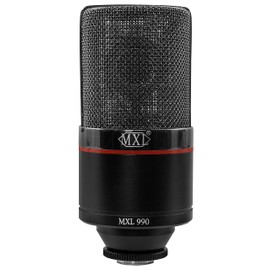 MXL 990 Condenser Microphone for Podcasting, Singing, Home Studio Recording, Gaming & Streaming | Red LED lights | XLR | Large Diaphragm (Blaze)