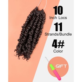 KAVSORAPI Passion Twist Hair 10 Inch Short Pre looped Crochet Braids Pre Twisted Crochet Twist 8 Packs (4#/Light Brown)
