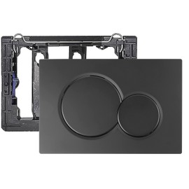 Dual Flush Actuator Plate Front Actuation Compatible with Geberit 115.770.46.6, Matte Black