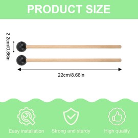 1 Pair Rubber Xylophone Mallet Percussion with Wooden Handle Mallet Percussion Sticks Rubber Mallet Sticks with Wooden Handle