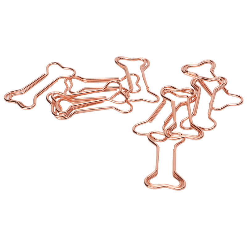 100pcs Shaped Paper Clips Electroplating Rose Gold Series Metal Portable