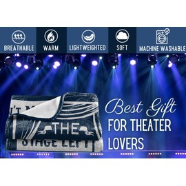 Theater Gifts Blanket for Girls, Women - 50" x 65" Throw Blanket - Birthday Gifts for Broadway Theater Lovers - Eat Sleep Musicals Repeat - Blue
