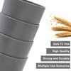 EI 8pcs Dark Grey Wheat Straw Cups,15oz Plastic Reusable Cups,Unbreakable