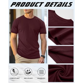 Neer 3 Pack Men's Big and Tall Short Sleeve T-Shirts, Cotton Oversized Crew Neck Tops Summer Casual Soft Loose Basic Tees(Black, White, Burgundy,3X-Large)