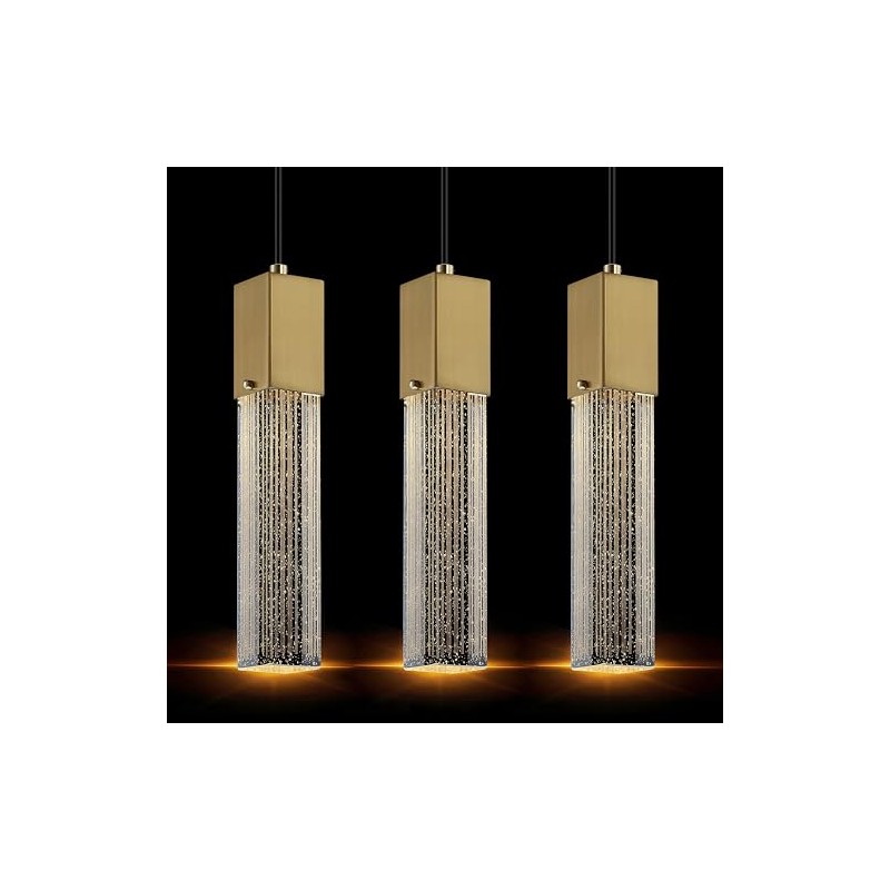 Doraimy Lighting Seeded Crystal Shiny Hanging Kitchen Island Pendant Ceiling