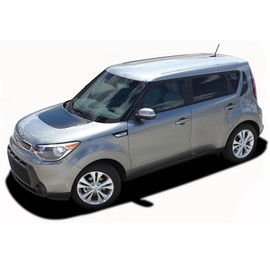 Original Soul Patch 2 : Compatible with 2014-2019 Kia Soul Hood Vinyl Graphics Side Body Door Decals Stripes (Fits as Shown) (22WP Matte Deep Black – Dry Install)