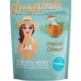 Bariatric Eating Inspire Tropical Coconut 20g Whey Protein Isolate Powder with Calcium