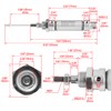 Heschen Pneumatic Slim Air Cylinder, M5 Port, 16mm Bore, 25mm
