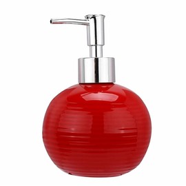 EatingBiting Red Easy-to-Clean Ceramic Hand Soap Dispenser Bathroom Countertop Decorative Accessories Soap Bottle Container for Essential Oils Lotions Wide Application