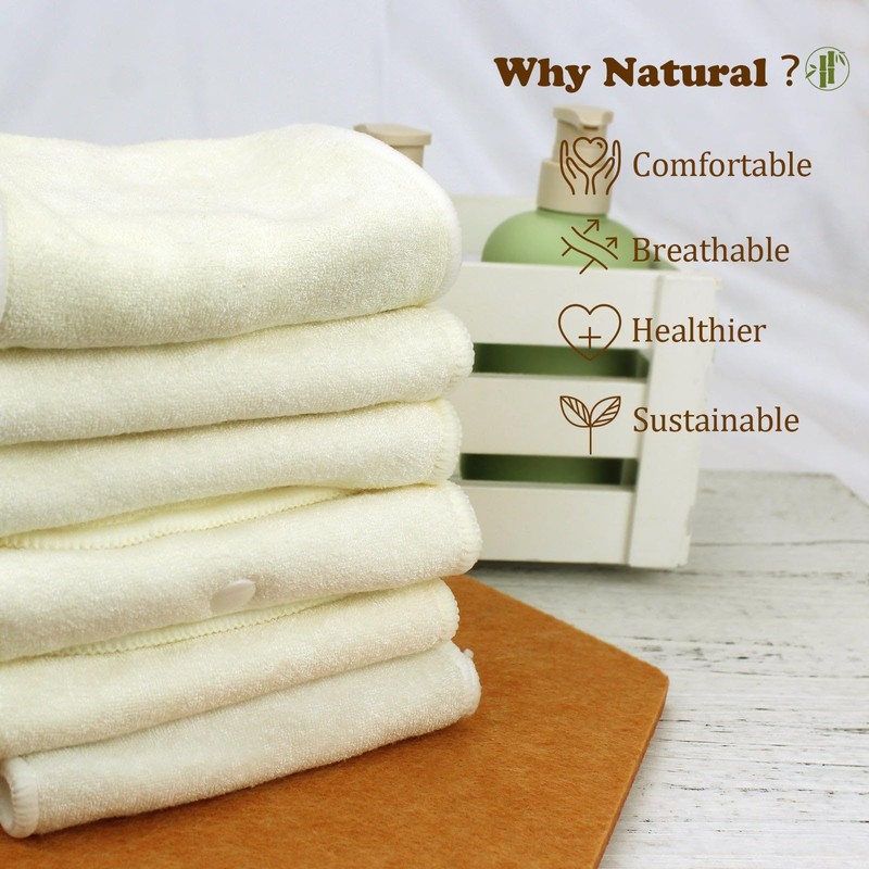 Mama Koala 4-Layer Natural and Microfiber Cloth Diaper Inserts, Adjustable