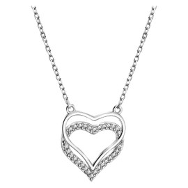 Sofia Milani - Women's Necklace 925 Silver - with Zirconia Stones - Heart Pendant - 50326
