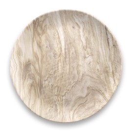 Abode Homewares Design DN22910571 Desert Wood Flat Platter, Dinner Platter, One Plate, Diameter Approx. 10.6 inches (27 cm), Safe for Children, Cafe Tableware, Lightweight, Dishwasher Safe, Birthday Gift, Women's, Bamboo Melamine Dinnerware, Beige