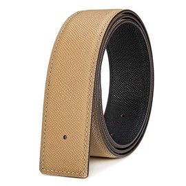 titiroa Replacement Belt Cowhide Genuine Leather Reversible Belt Strap For Women/Men Width 38MM Length 100CM Apricot/Black