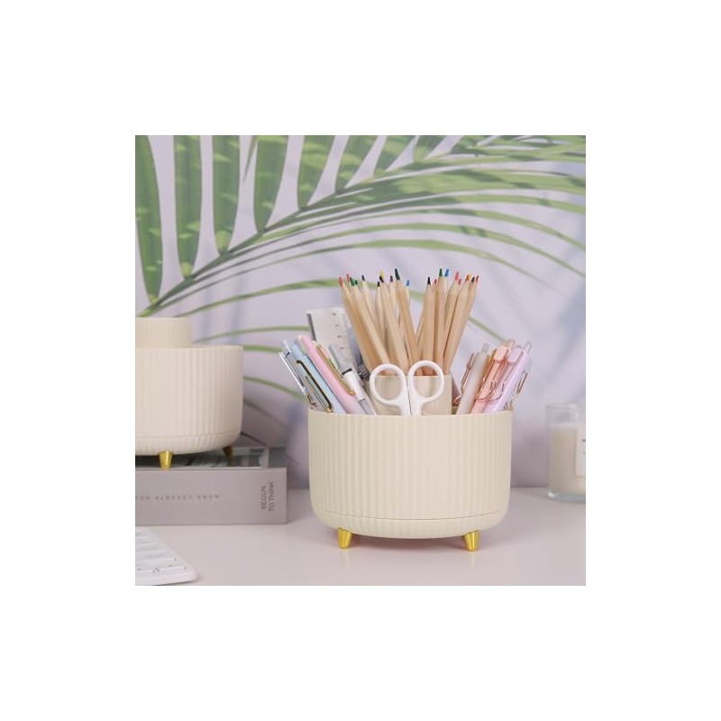 SKYDUE 360 Rotating Desk Pen Organizer with 5 Slots