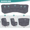 Ruaozz Sectional Sofa Covers 5-Pieces Oversized Recliner Couch Covers Washable