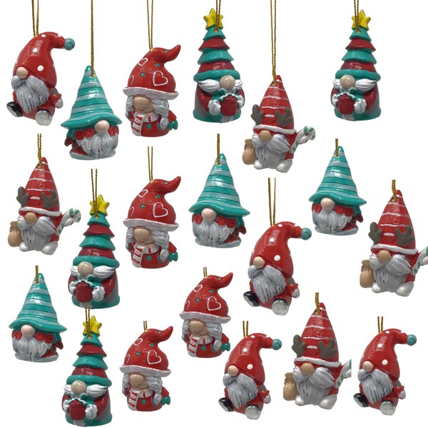 Gnome Christmas Ornaments - Set of 20-4 Each of 5