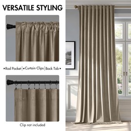MIULEE Taupe Velvet Curtains 84 inches - Luxury Blackout Curtains for Bedroom Living Room Thermal Insulated Super Soft Window Drapes Rod Pocket & Back Tab, W52 x L84 inches, 2 Panels