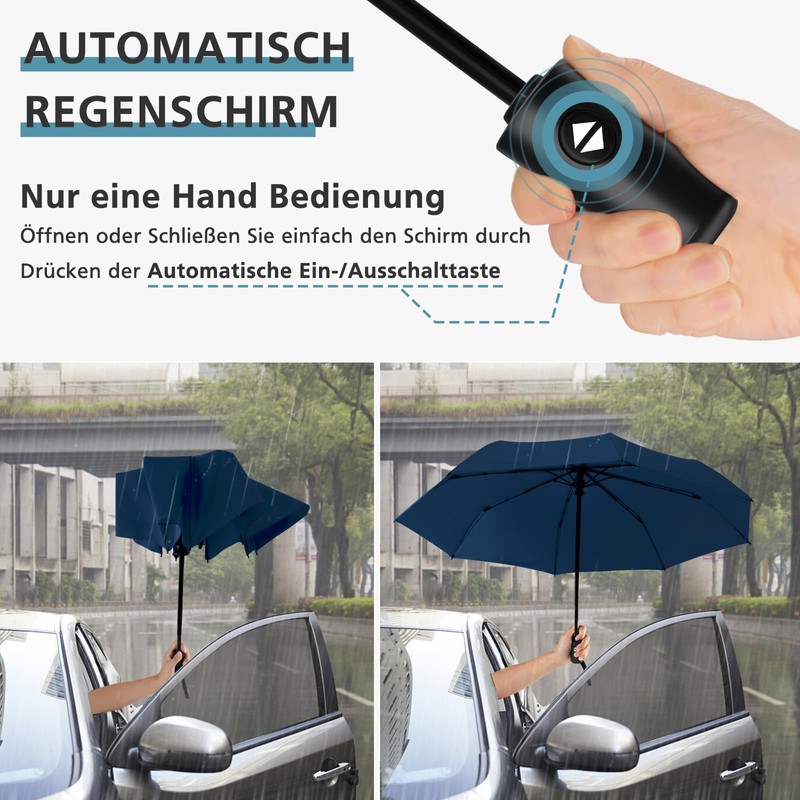 HEXSOLID Windproof Umbrella Automatic Umbrella Large with 8 Ribs 106